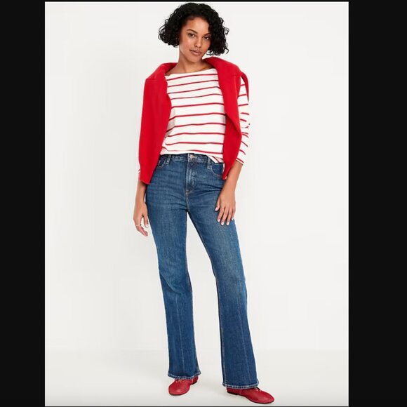 Old Navy Extra High-Waisted Flare Jeans Size 6 EUC Boho Comfy - Picture 1 of 5